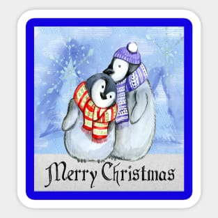 Cute Xmas Penguins Sticker